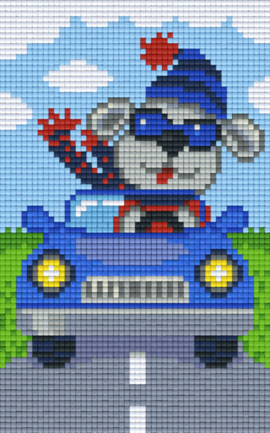 Dog In Car Two [2] Baseplate PixelHobby Mini-mosaic Art Kit